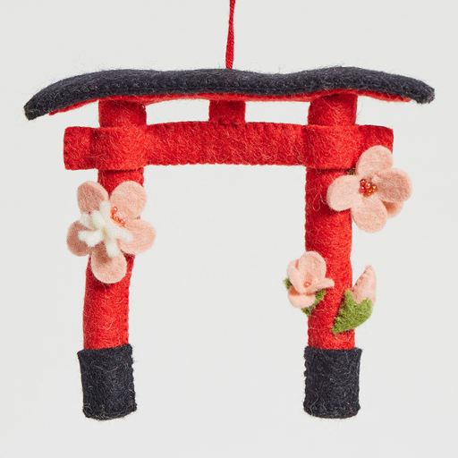 Japanese Gate with Cherry Blossoms Ornament