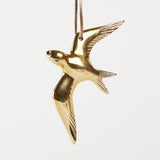 Large Swallow Ornament - Antique Brass