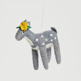 Little Flower Gray Deer Ornament