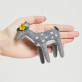 Little Flower Gray Deer Ornament