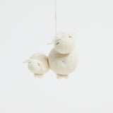 Mama and Baby Lamb Ornament Duo