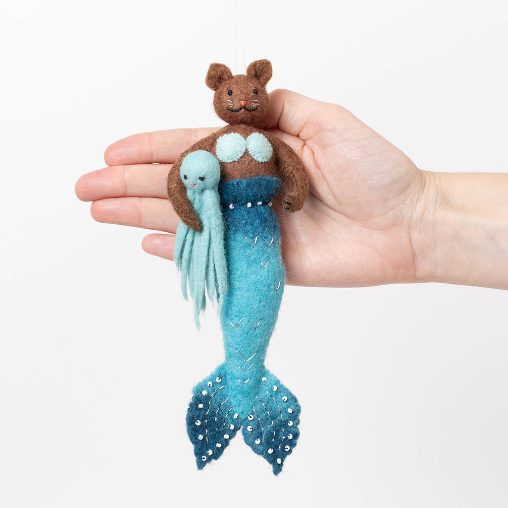 Mercat Mermaid with Octopus Ornament