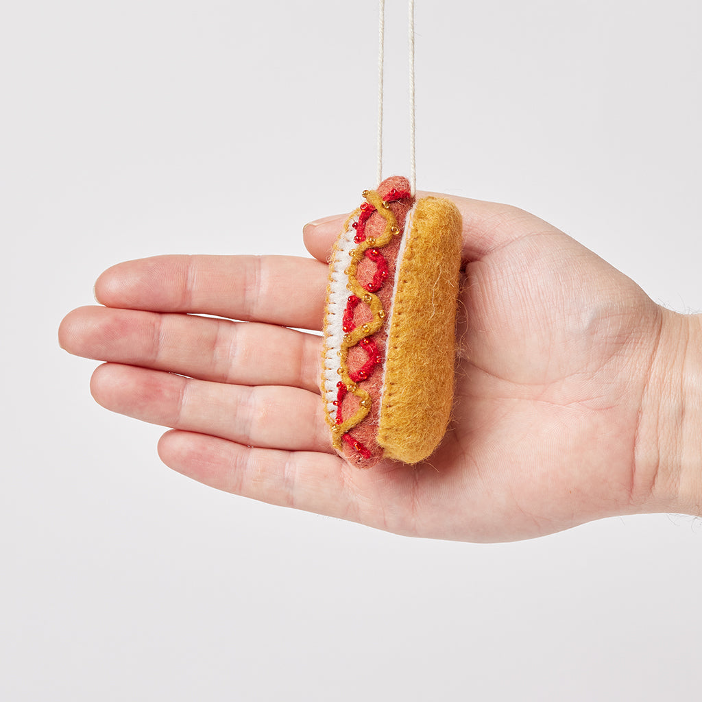 Hot Dog with Ketchup & Mustard Ornament