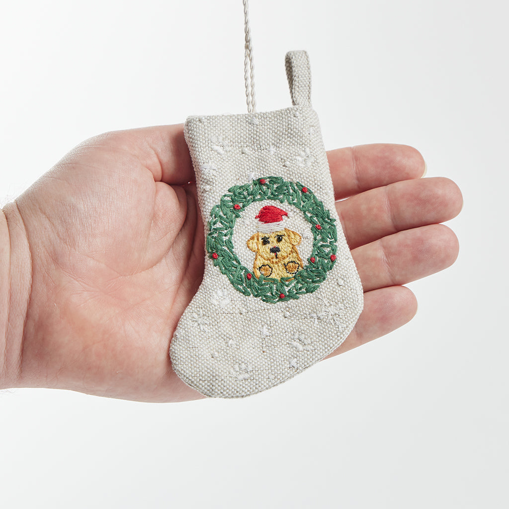 Mini Stocking Dog Ornament
