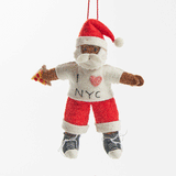 New York Santa Ornament - Deep Brown