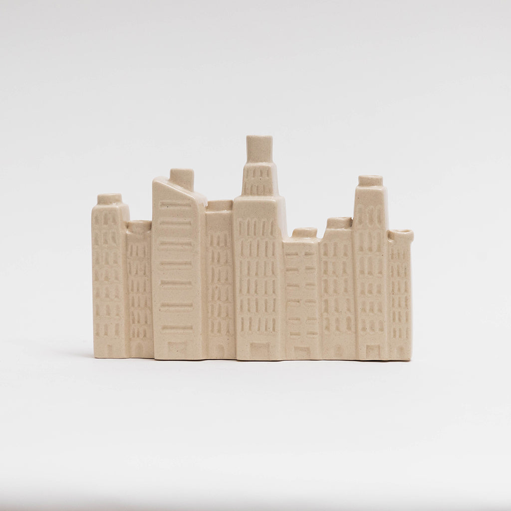 NYC Skyline Ceramic Menorah and Candle Set