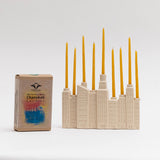 NYC Skyline Ceramic Menorah and Candle Set