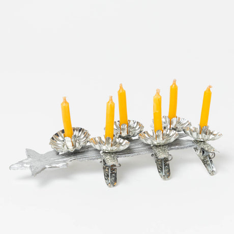 Old-Time Beeswax Christmas Tree Candles & Clips Set