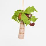 Coconut Palm Tree with Monkey Ornament