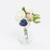 Peonies Flower Bouquet with Butterfly & Vase