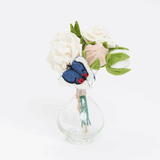Peonies Flower Bouquet and Butterfly with Vase