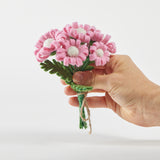 Pink Daisy Flower Bouquet with Vase
