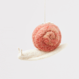 Pink Slow Living Snail with Flower Ornament