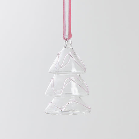 Pink Waves Glass Tree Ornament