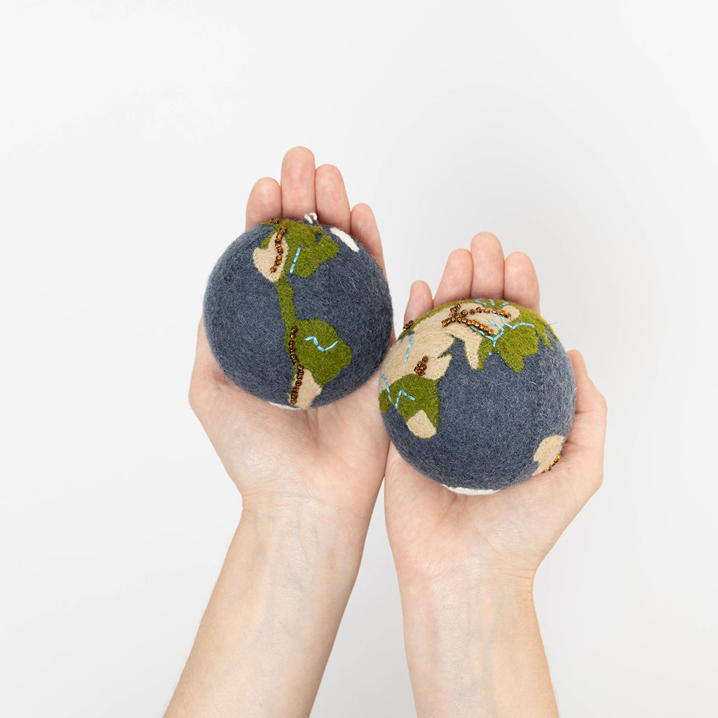 Planet Earth Ornament Set of 2