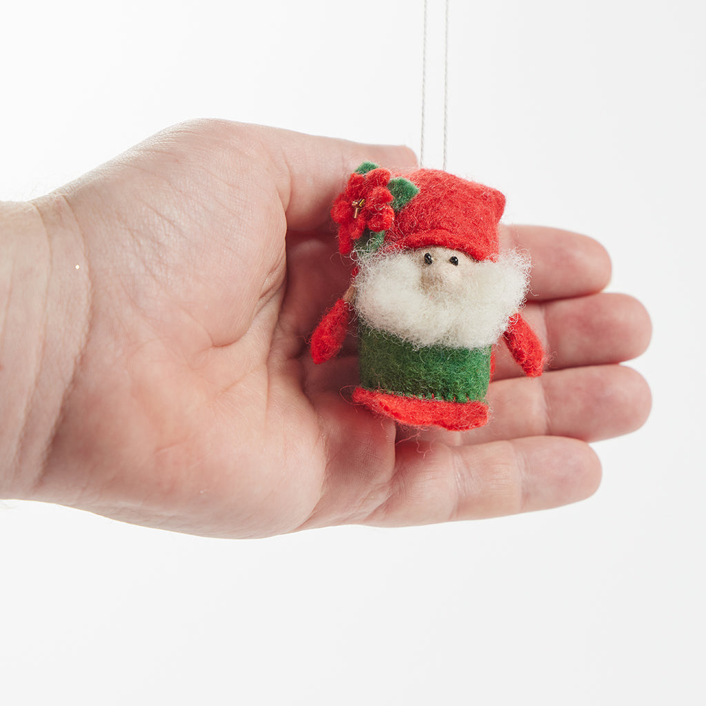 Poinsettia Tomte Gnome Ornament