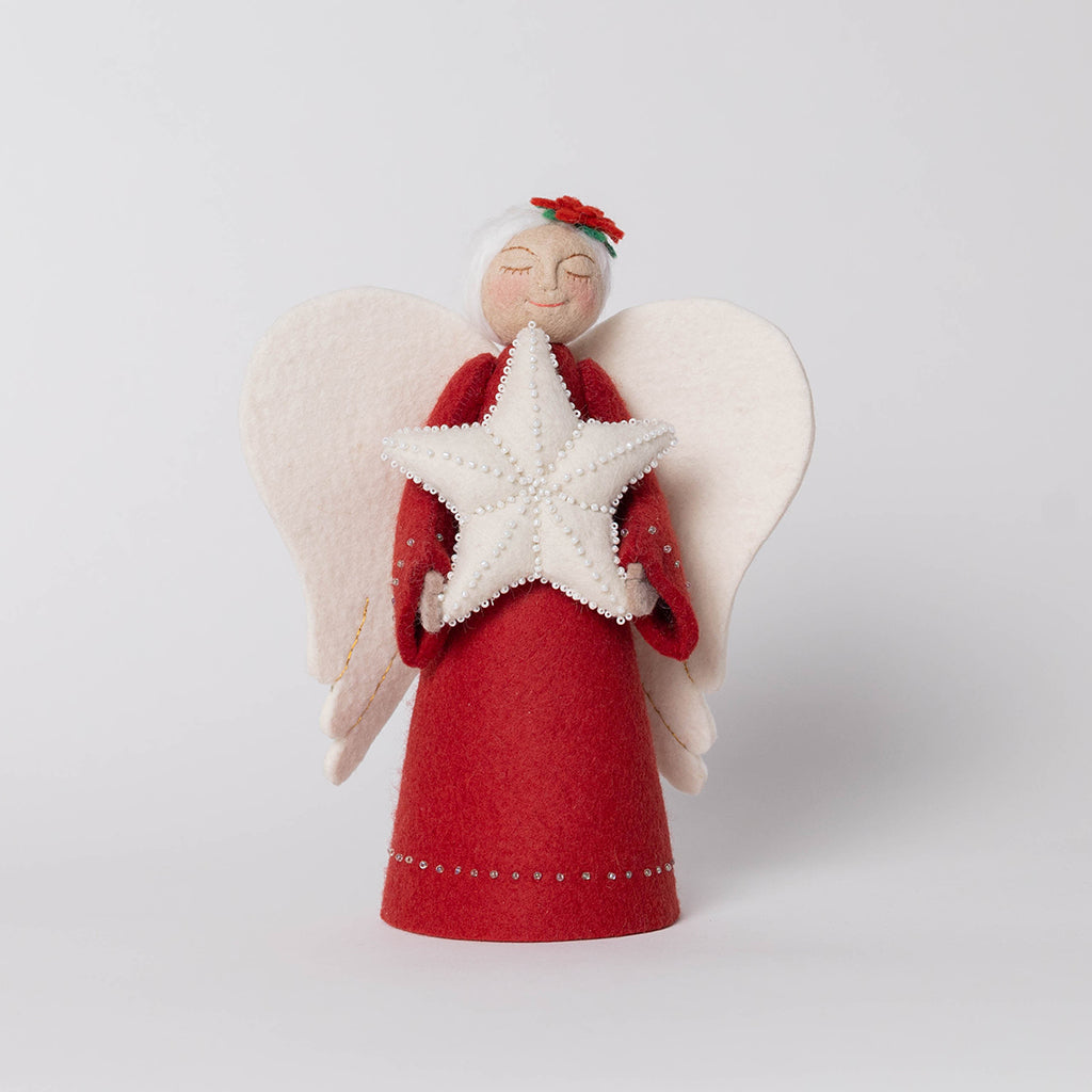 Poinsettia Angel with Star Tree Topper