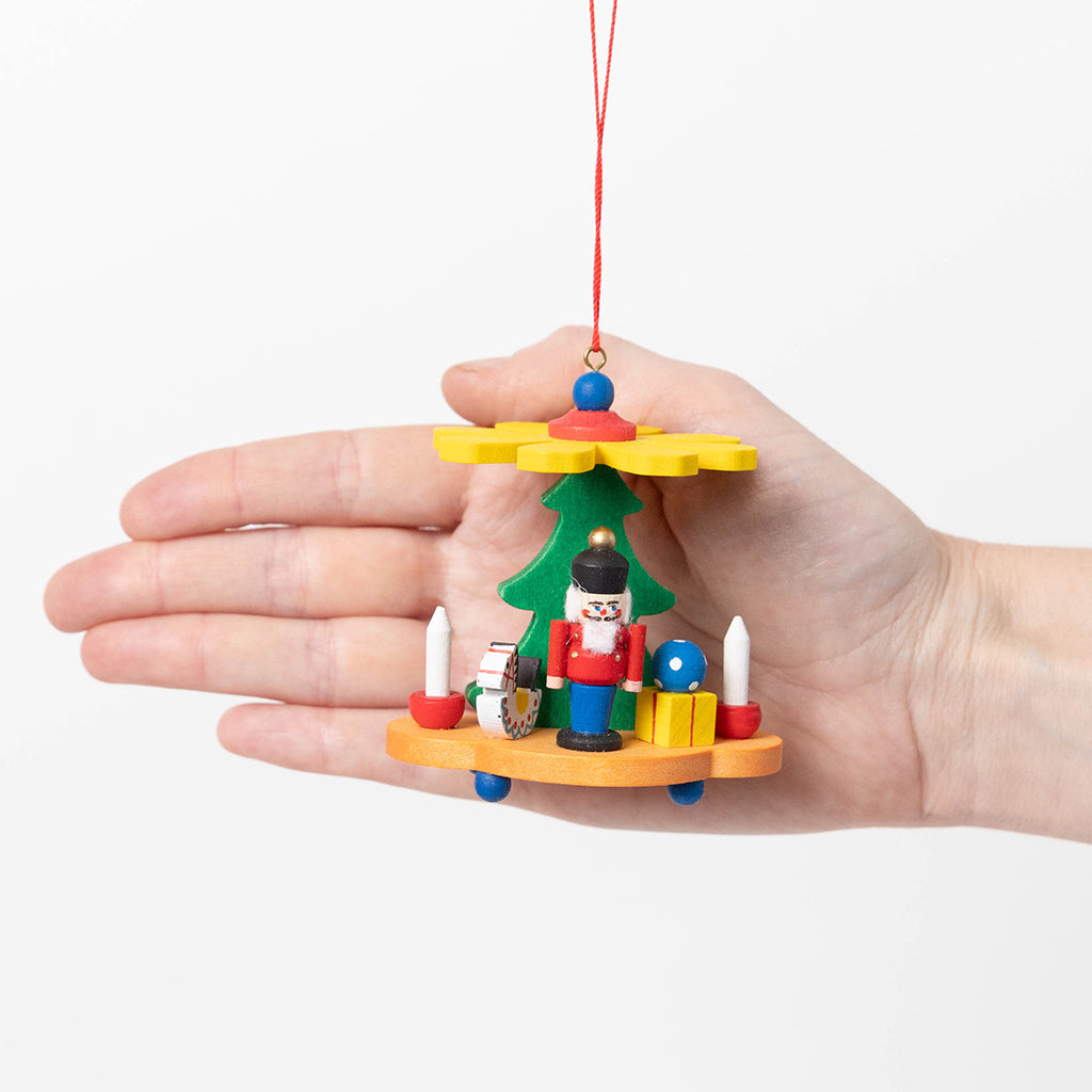 Pyramid Nutcracker Wooden Ornament