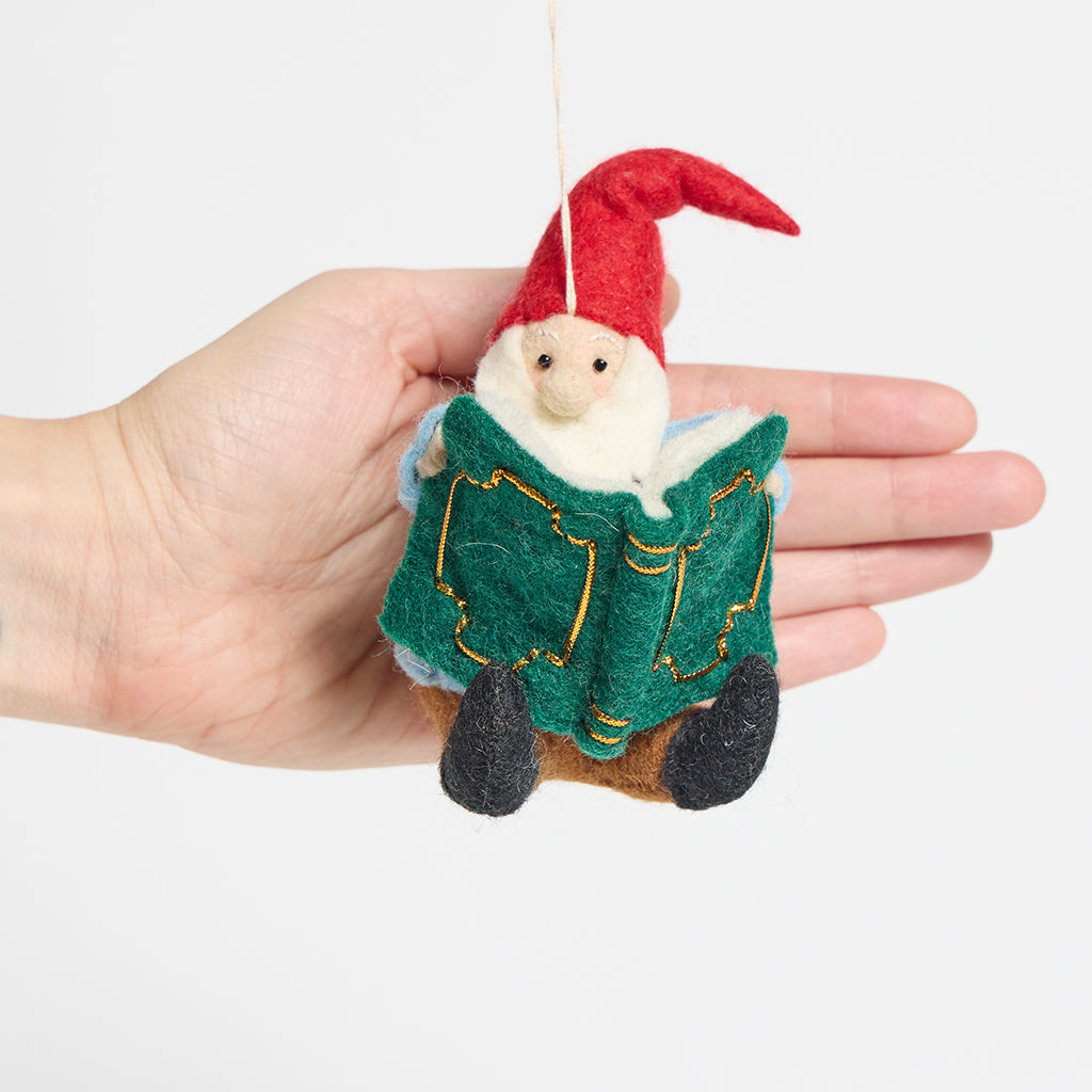 Reading Gnome Ornament