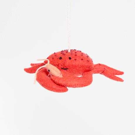 Red Crab with Prawn Ornament