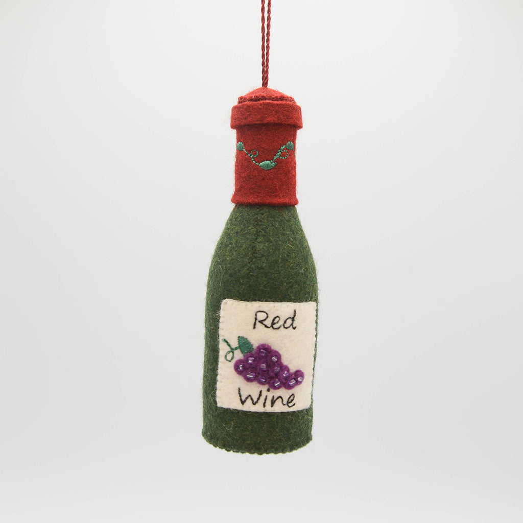 Red Wine Bottle Ornament