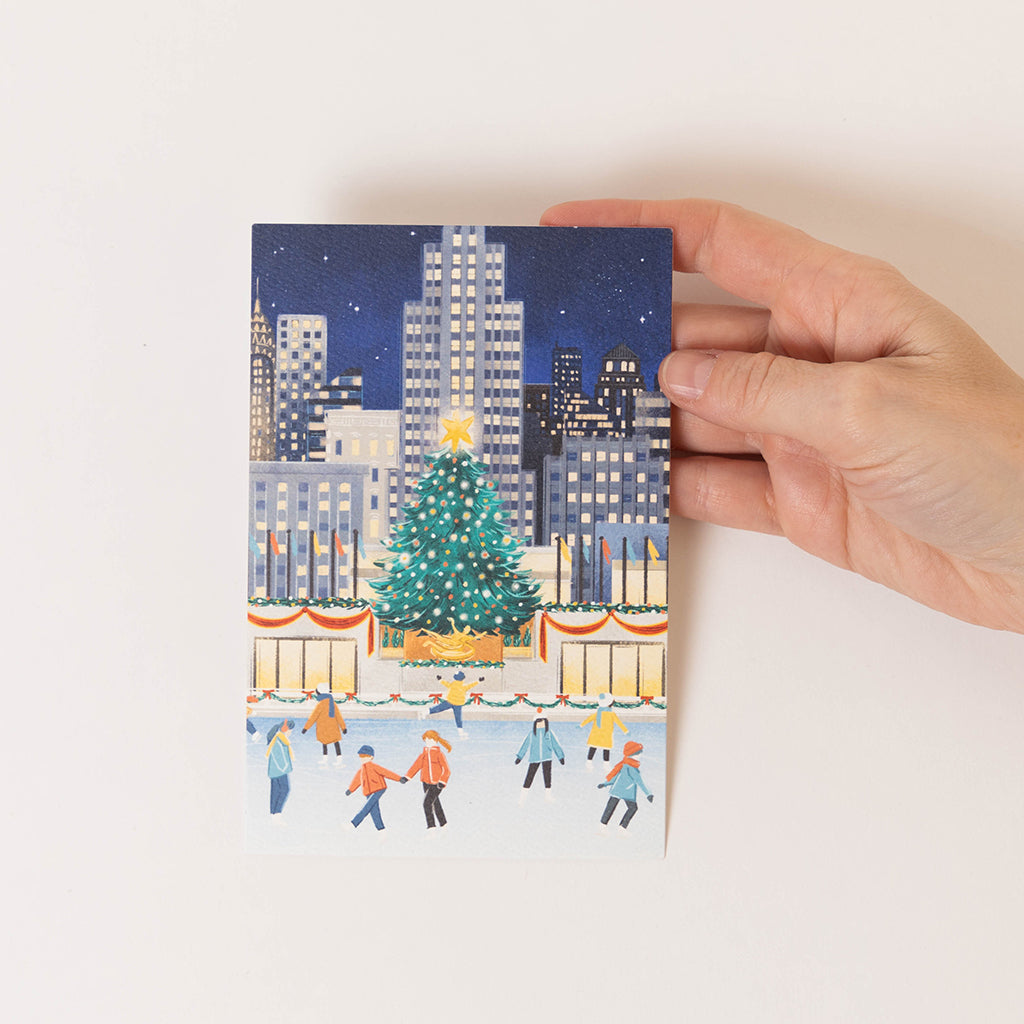 Rockefeller Center Postcard - Christmas At Night