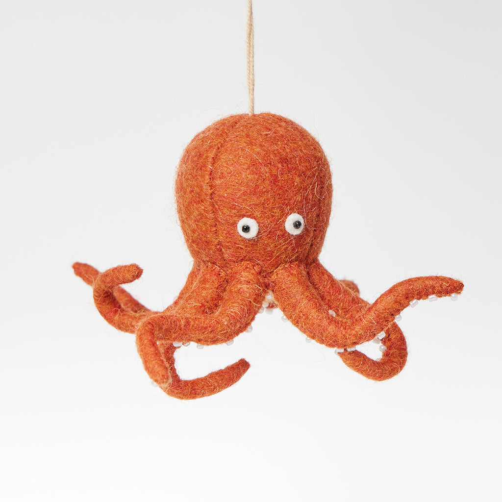 Rust Octopus Ornament