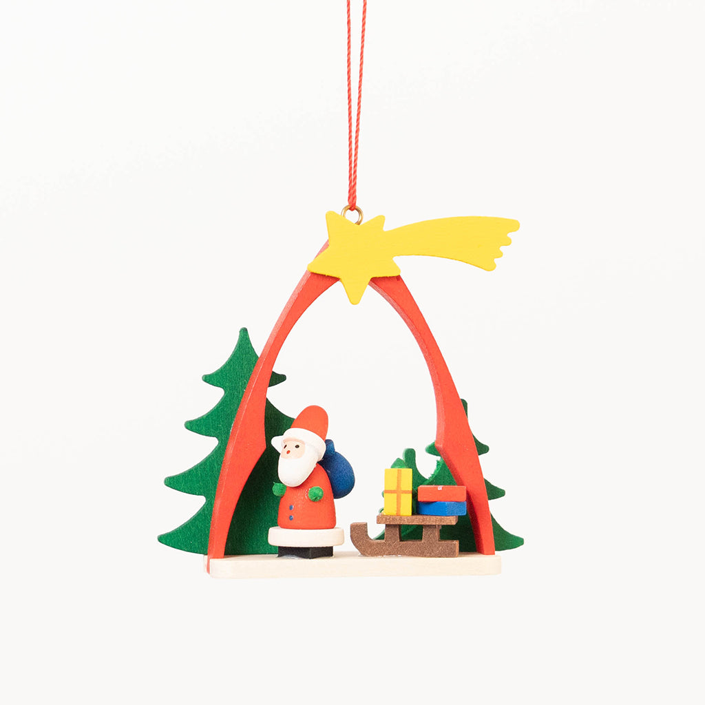 Santa Arch Handmade German Wooden Ornament