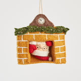 Santa In The Fireplace Ornament