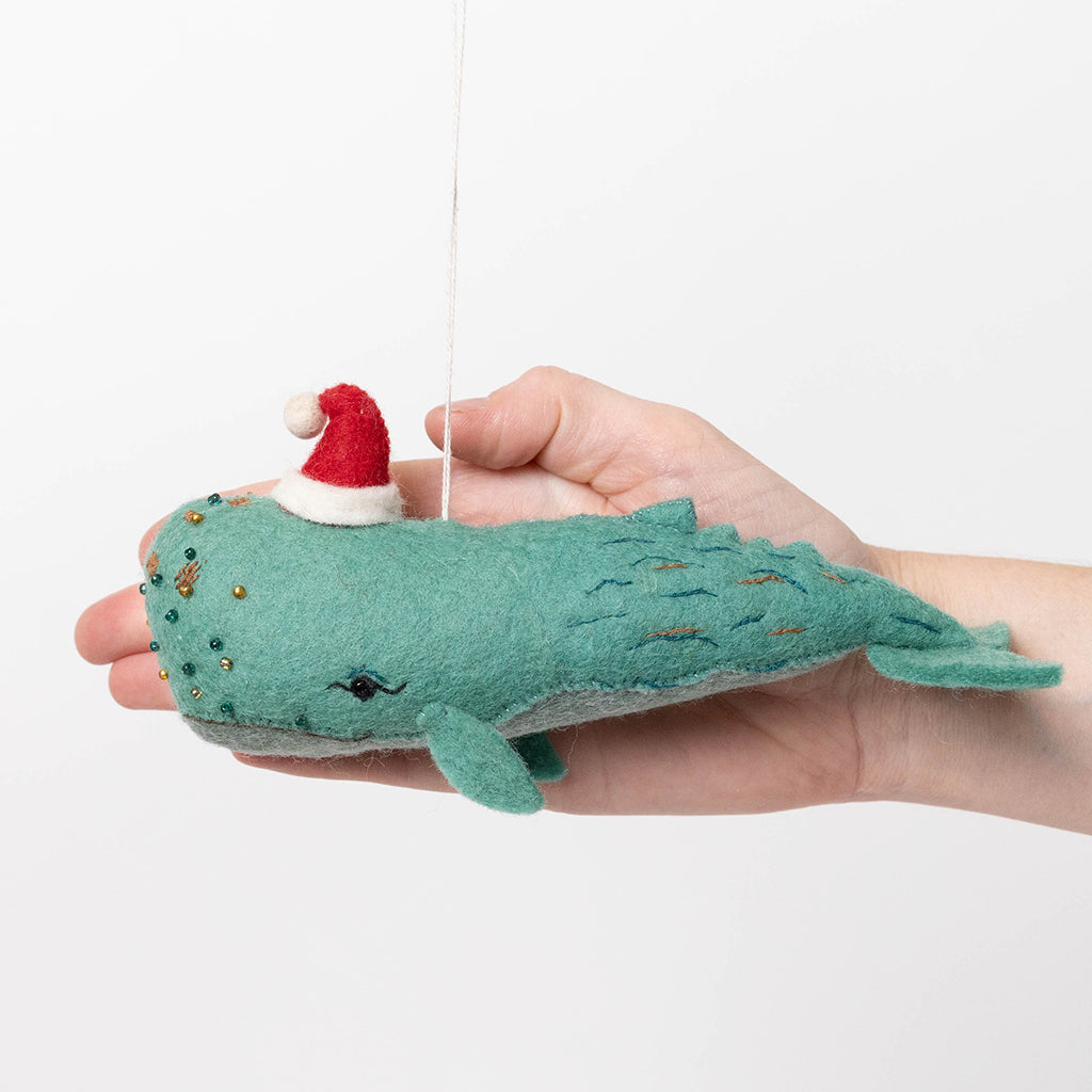 Santa Sperm Whale Ornament