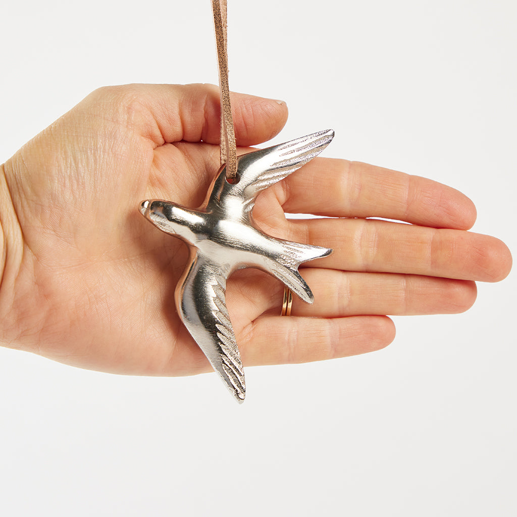 Small Swallow Ornament - Pewter
