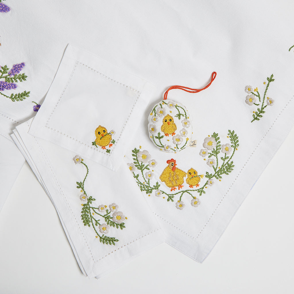 Spring Embroidery Cocktail Napkin Set
