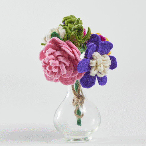 Summer's Bounty Flower Bouquet with Vase