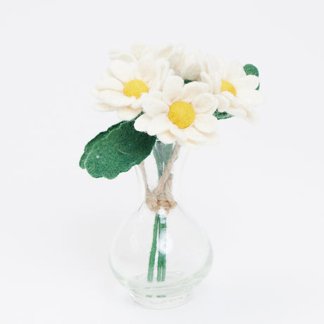 Spring Daisy Flower Bouquet with Vase
