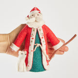 Winter Santa with Fox Ornament