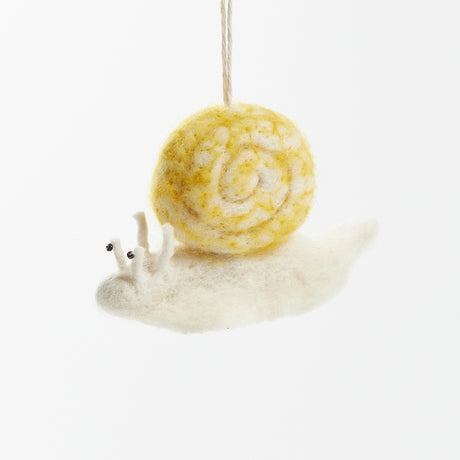 Yellow Slow Living Snail Ornament