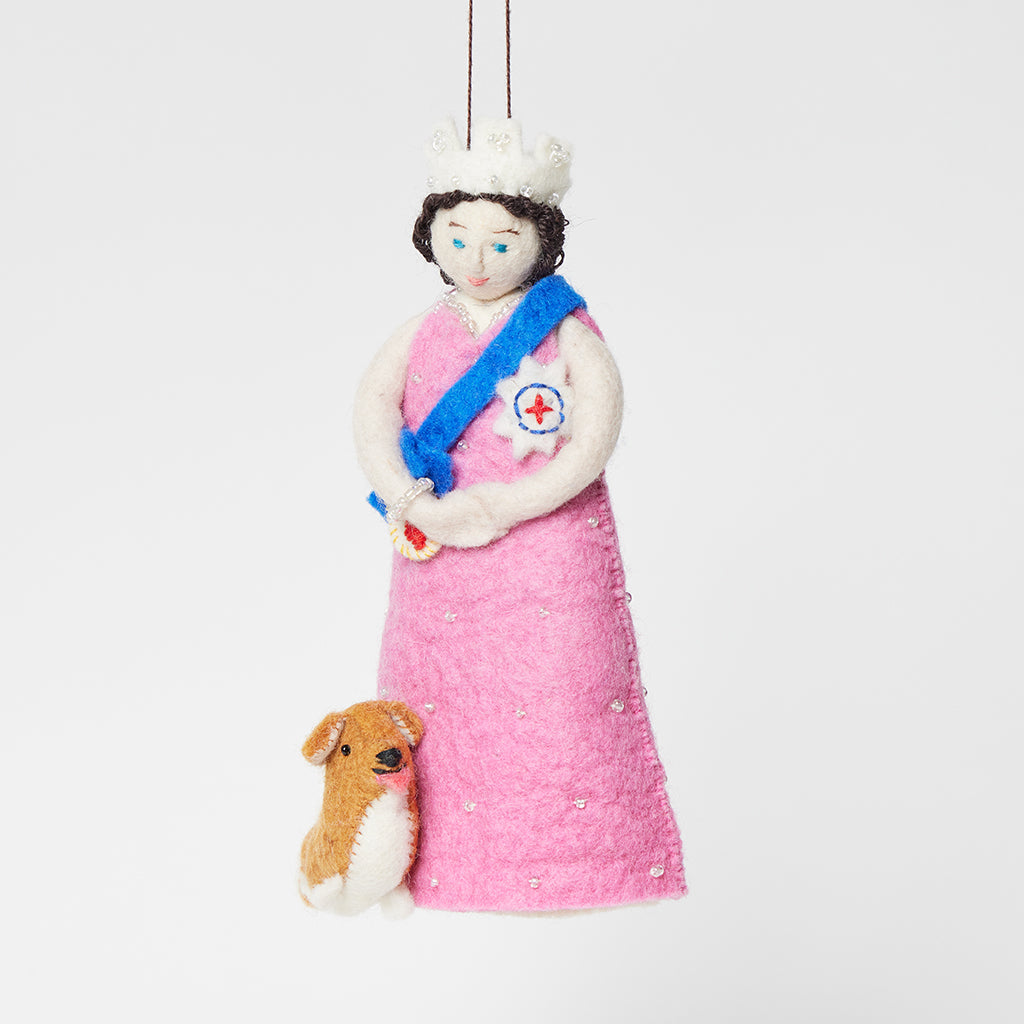 Young Queen with Corgi Ornament