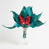 Yuletide Holly Berry Bouquet with Vase