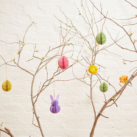 Honeycomb Paper Easter Egg Ornament Set