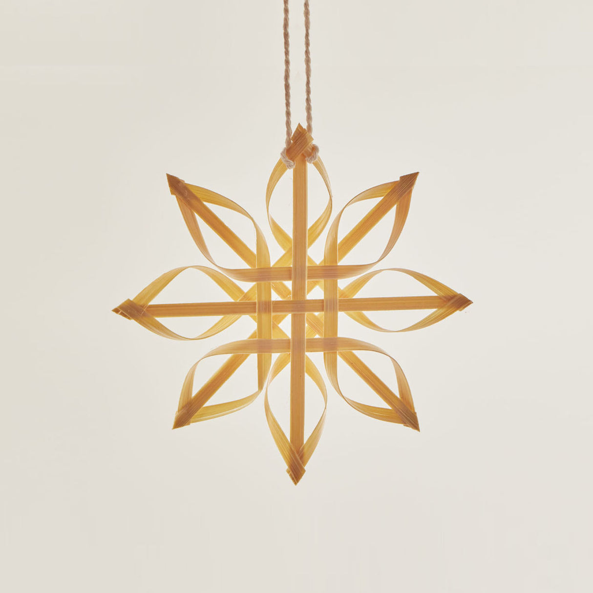 Medium Bamboo Star Natural Ornament