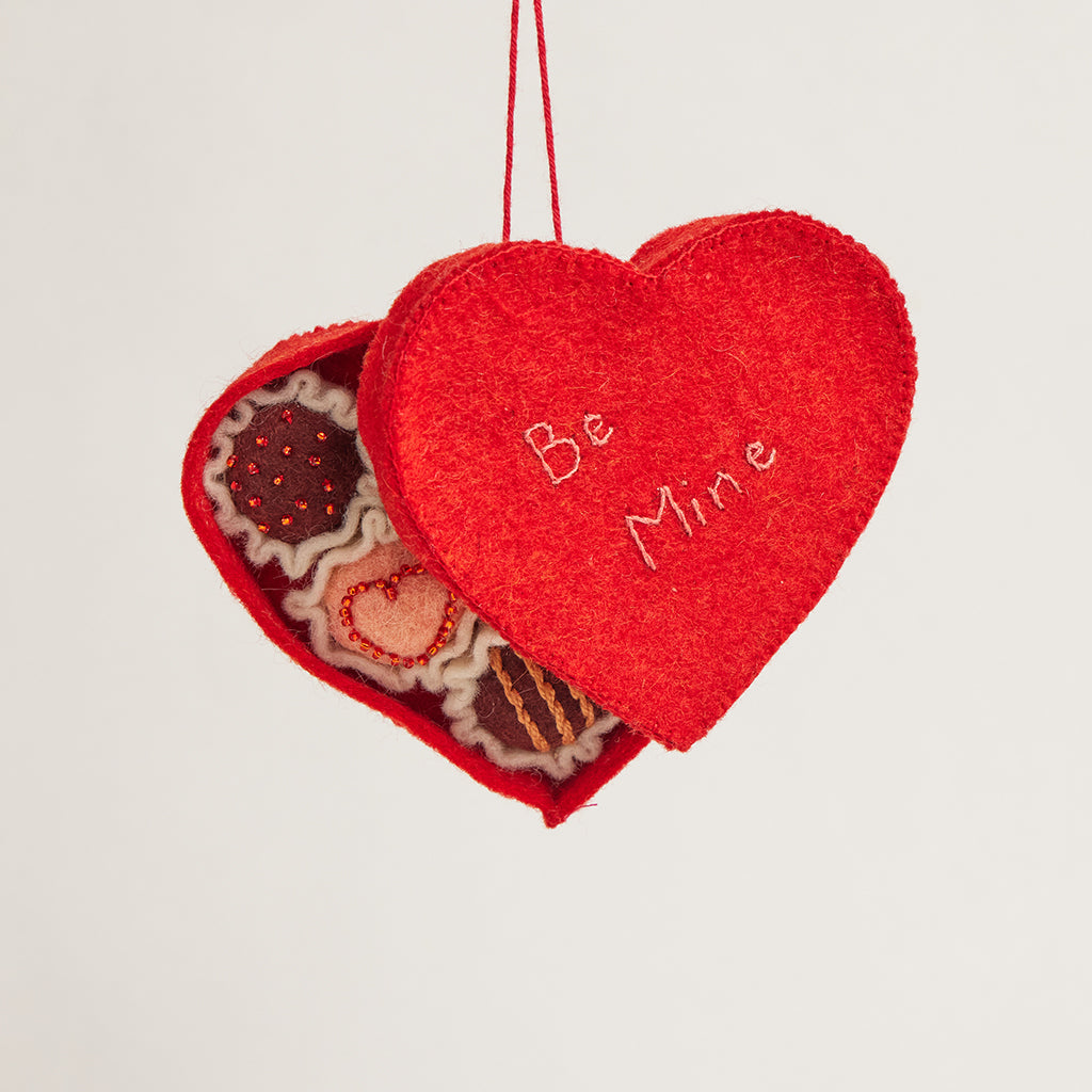 Be Mine Chocolate Truffles Heart Box Ornament