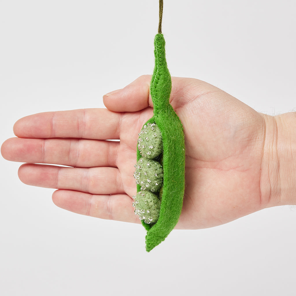 Beaded Peapod Ornament