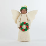 Santa Lucia Angel Tree Topper - Brown Skin and Brown Hair