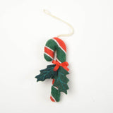 Green and Red Candy Cane Ornament
