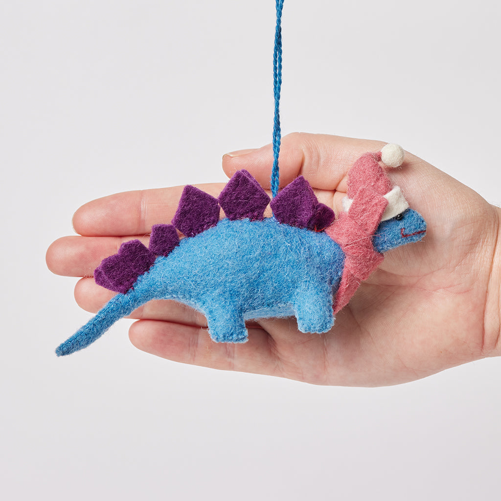 Christmas Ready Santa Stegosaurus Ornament