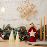 Red Beauty Angel with White Star Tree Topper - Light