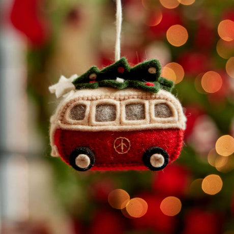 Christmas Tree Hippie Bus Ornament