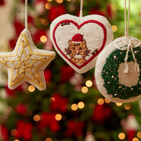 Santa Cat Ornament Set