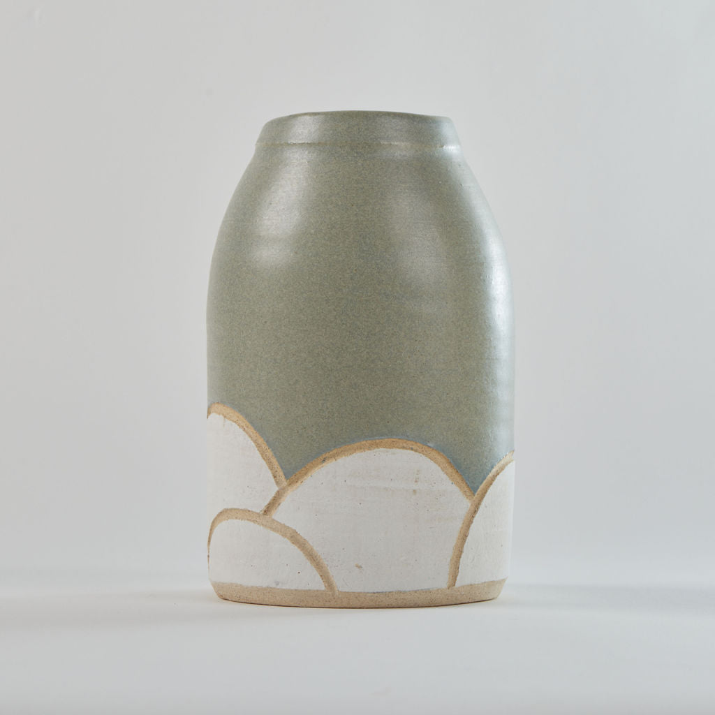 Gentle Clouds Ceramic Vase in Slate