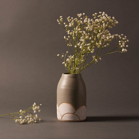 Gentle Clouds Ceramic Vase in Slate